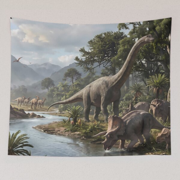 Item preview, Black Tyrannosaurus Rex Dinosaur World Jurassic Landscape Art designed and sold by ART ATTACK ZONE.