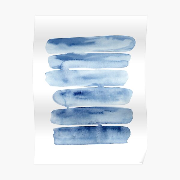 Watercolor Stripes Painting Poster