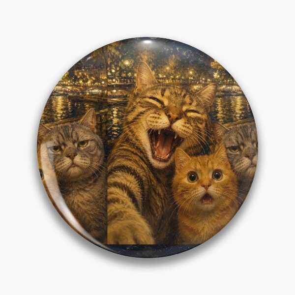 Item preview, Parisian Night: Selfie of the Three Cats under the Eiffel Tower designed and sold by Natalia-Vlad.