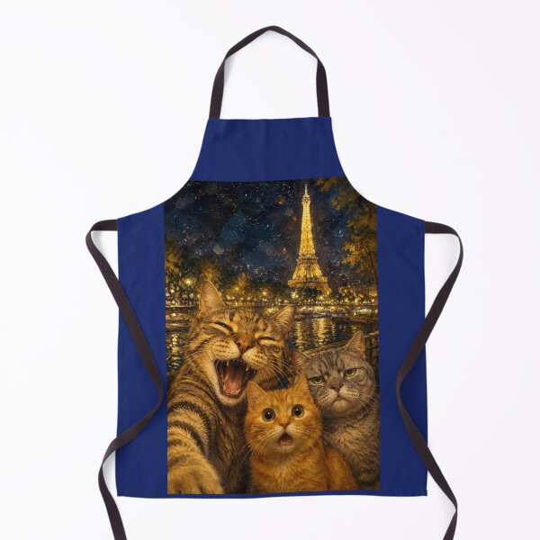 Item preview, Parisian Night: Selfie of the Three Cats under the Eiffel Tower designed and sold by Natalia-Vlad.