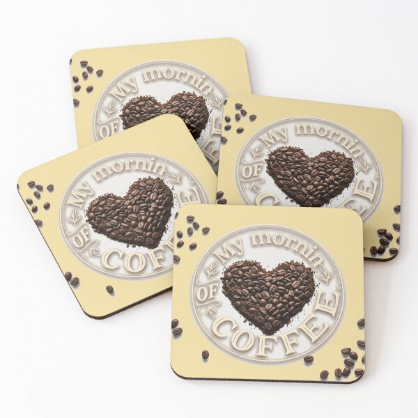Item preview, My Morning Coffee Bean Art Vintage Heart Coffee Beans designed and sold by Evelashop.