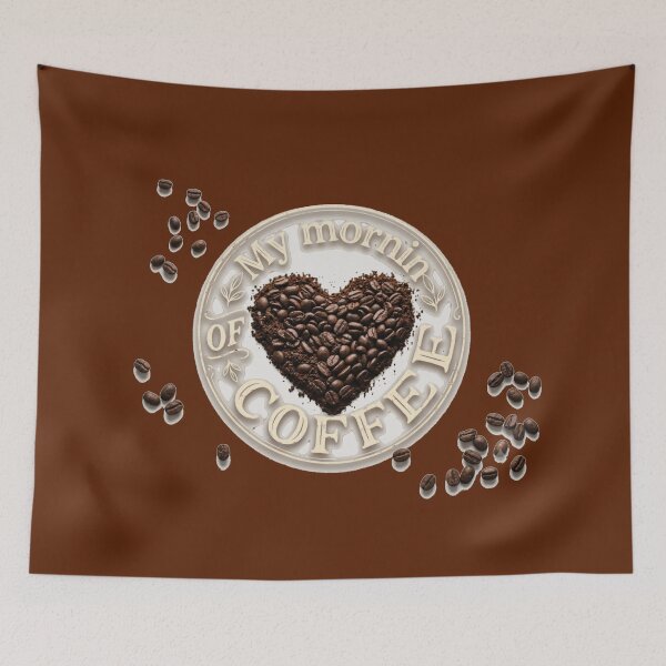 Item preview, My Morning Coffee Bean Art Vintage Heart Coffee Beans designed and sold by Evelashop.