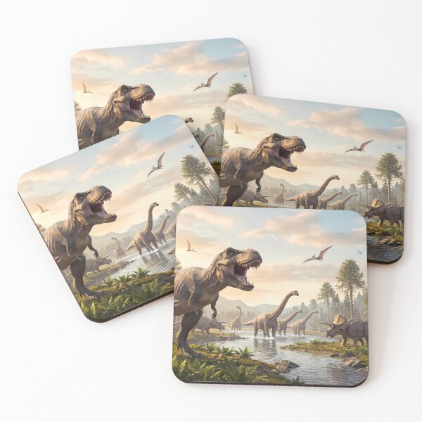 Item preview, White Tyrannosaurus Rex Dinosaur World Jurassic Landscape Art designed and sold by ART ATTACK ZONE.