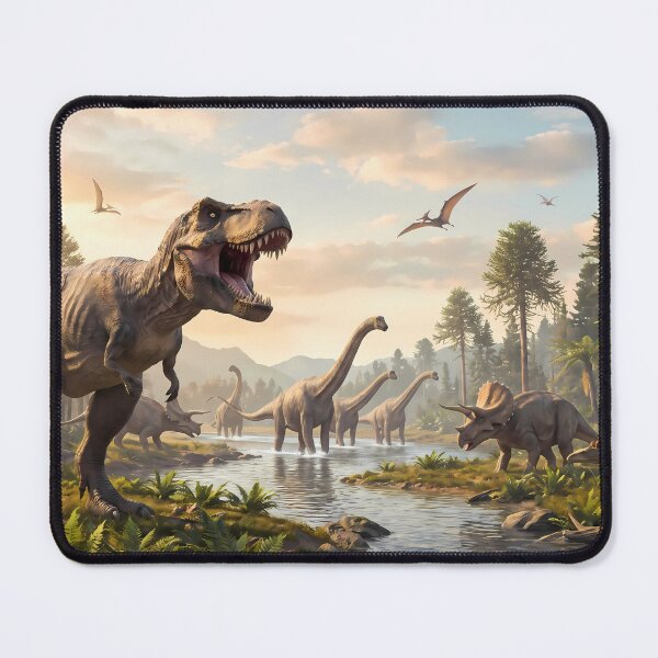 Item preview, White Tyrannosaurus Rex Dinosaur World Jurassic Landscape Art designed and sold by ART ATTACK ZONE.