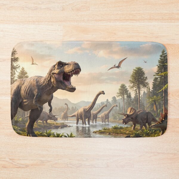 Item preview, White Tyrannosaurus Rex Dinosaur World Jurassic Landscape Art designed and sold by ART ATTACK ZONE.