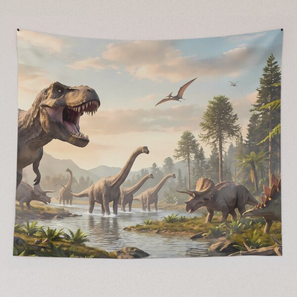 Item preview, White Tyrannosaurus Rex Dinosaur World Jurassic Landscape Art designed and sold by ART ATTACK ZONE.
