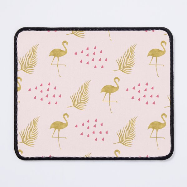 Item preview, Gold Flamingo & Palm Leaf Pattern | Tropical Pink & Gold Seamless Design designed and sold by SideProjectSoc.