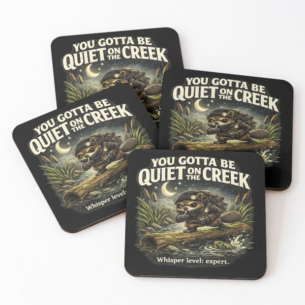 Item preview, You Gotta Be Quiet on the Creek – Stealth Raccoon Meme designed and sold by getpressedshirt.