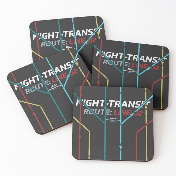 Item preview, Night Transit System Map - Route Line 02 | Minimalist Isometric Schematic designed and sold by KozbiDesign.
