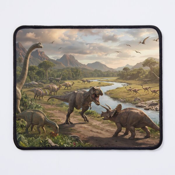Item preview, Blue Tyrannosaurus Rex Dinosaur World Jurassic Landscape Art designed and sold by ART ATTACK ZONE.
