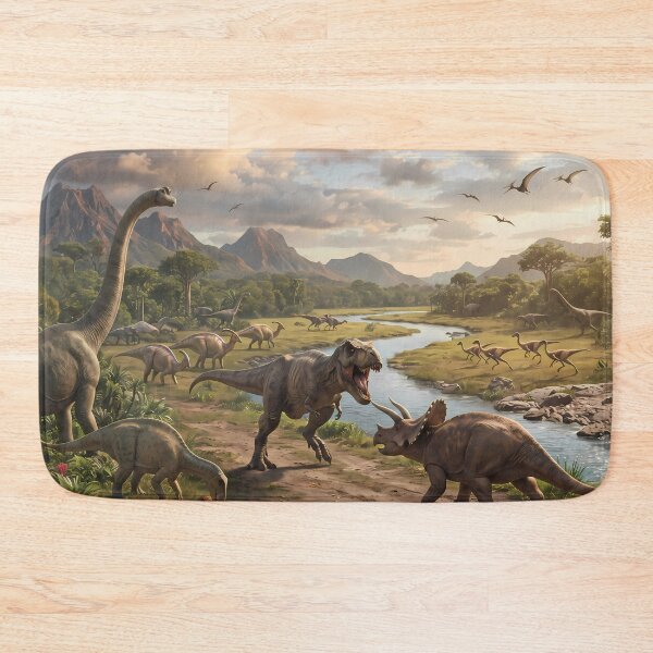 Item preview, Blue Tyrannosaurus Rex Dinosaur World Jurassic Landscape Art designed and sold by ART ATTACK ZONE.