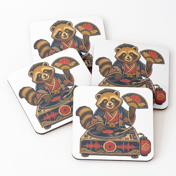 Item preview, DJ mapache japonés designed and sold by Ora-kuro.