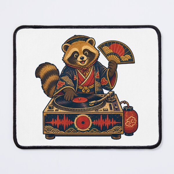 Item preview, Japanese Raccoon DJ designed and sold by Ora-kuro.