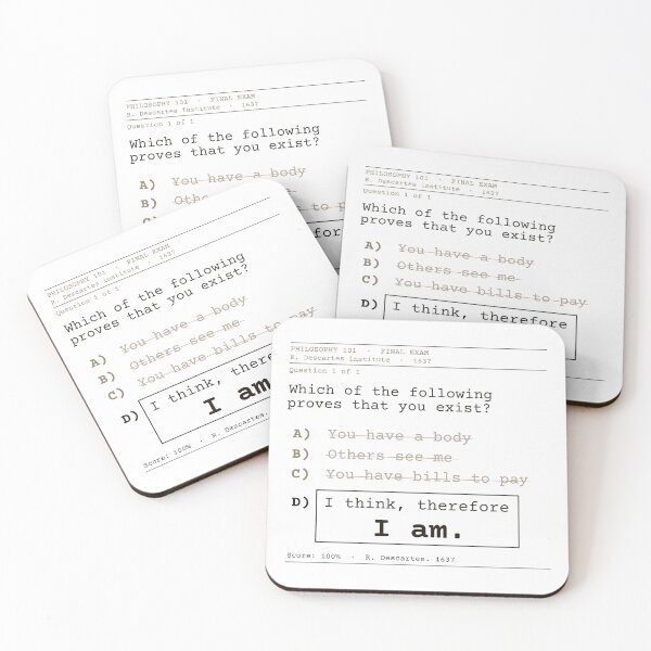Item preview, I think, therefore I am. Descartes. Clear English exam. designed and sold by Will-to-Power.