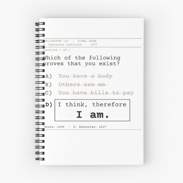 Item preview, I think, therefore I am. Descartes. Clear English exam. designed and sold by Will-to-Power.