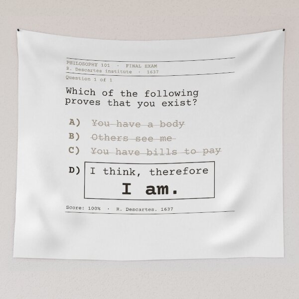 Item preview, I think, therefore I am. Descartes. Clear English exam. designed and sold by Will-to-Power.