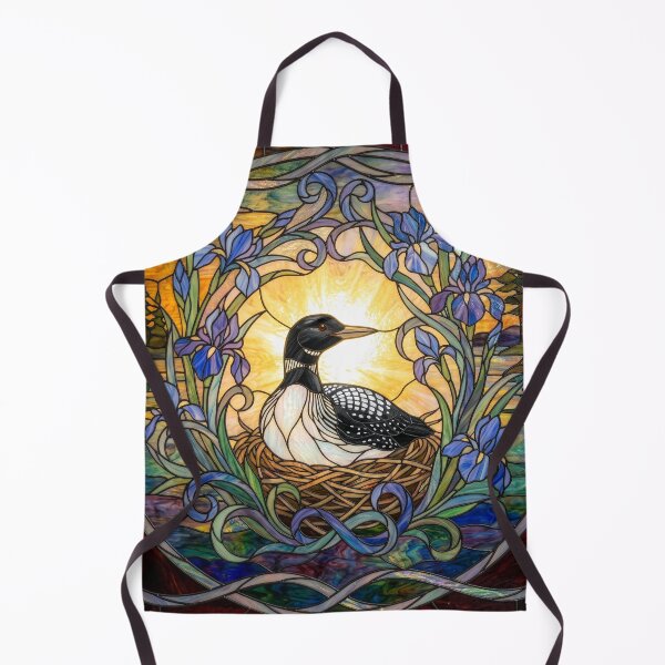 Item preview, Stained Glass Style Art Deco Loon on a Nest designed and sold by Tridentulus.