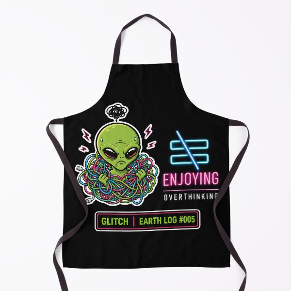 Item preview, Overthinking Not Enjoying Alien Glitch Sticker designed and sold by AlienWorldArt.