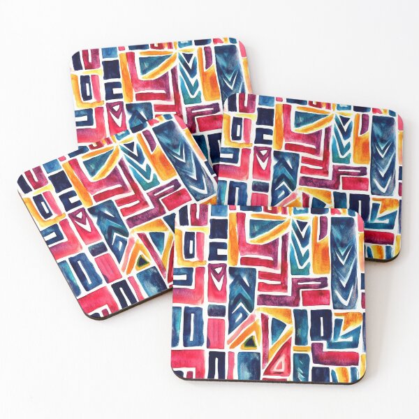 Item preview, Aztec-Style Colorful Abstract Geometric Designs Vibrant Pattern designed and sold by DEC02.
