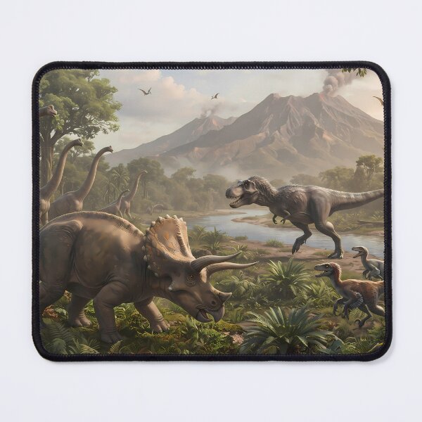 Item preview, Green Tyrannosaurus Rex Dinosaur World Jurassic Landscape Art designed and sold by ART ATTACK ZONE.