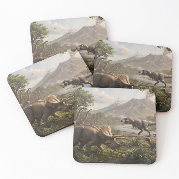 Item preview, Green Tyrannosaurus Rex Dinosaur World Jurassic Landscape Art designed and sold by ART ATTACK ZONE.