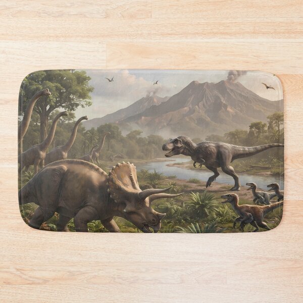 Item preview, Green Tyrannosaurus Rex Dinosaur World Jurassic Landscape Art designed and sold by ART ATTACK ZONE.