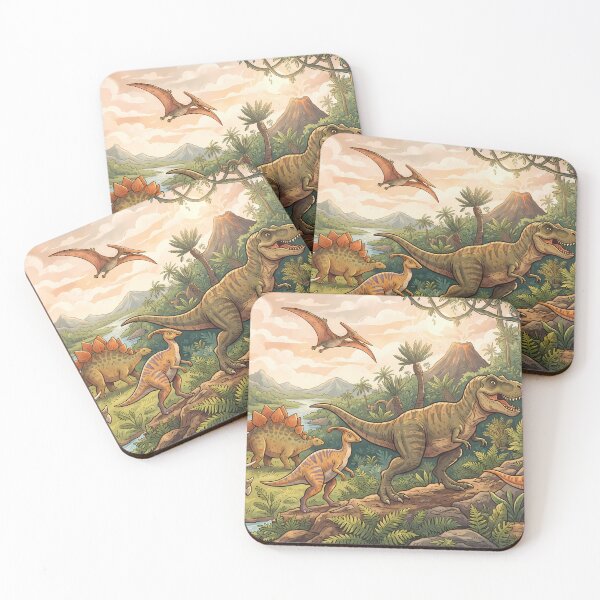 Item preview, Orange Tyrannosaurus Rex Dinosaur World Jurassic Landscape Art designed and sold by ART ATTACK ZONE.