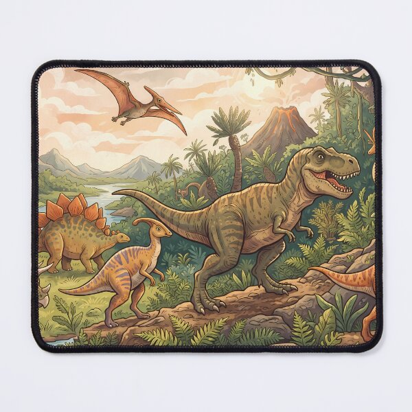 Item preview, Orange Tyrannosaurus Rex Dinosaur World Jurassic Landscape Art designed and sold by ART ATTACK ZONE.