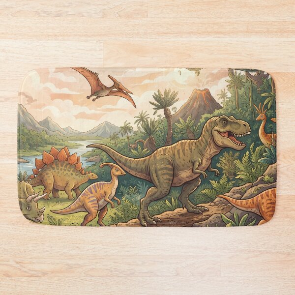 Item preview, Orange Tyrannosaurus Rex Dinosaur World Jurassic Landscape Art designed and sold by ART ATTACK ZONE.
