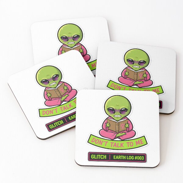 Item preview, Dont Talk To Me Alien Glitch Introverted Sticker designed and sold by AlienWorldArt.
