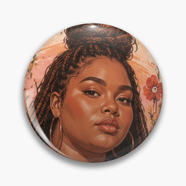 Item preview, Plus Size Black Woman Portrait with Braided Hair and Floral Pattern designed and sold by AgnieshkaSiwek.