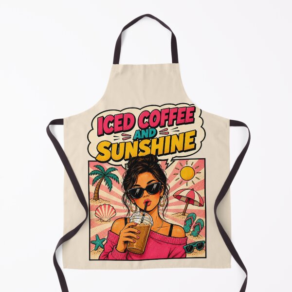 Item preview, Iced Coffee and Sunshine Summer Beach Lover Retro Graphic T-Shirt | Cute Vacation Coffee Aesthetic Gift designed and sold by WearVerse440.