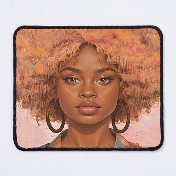 Item preview, Black Woman with Afro Hair Floral Portrait Illustration designed and sold by AgnieshkaSiwek.
