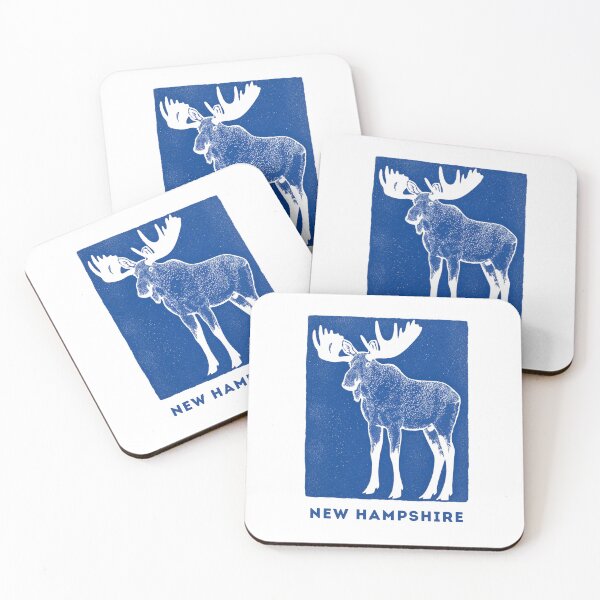 Item preview, New Hampshire Moose Block Print Art designed and sold by tiigerdad.