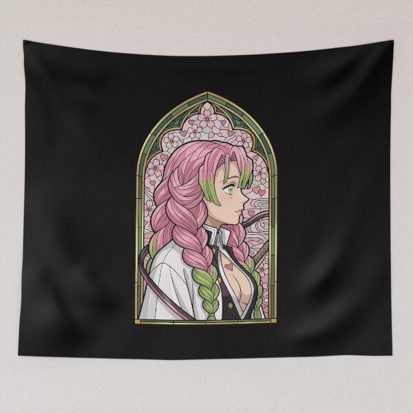 Item preview, Mitsuri Kanroji Demon Slayer Sakura Arch Stained Glass designed and sold by mildaclairmo.
