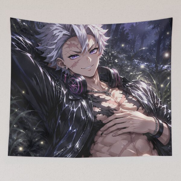 Item preview, Sanemi Shinazugawa Demon Slayer Moonlit Forest Rest designed and sold by mildaclairmo.