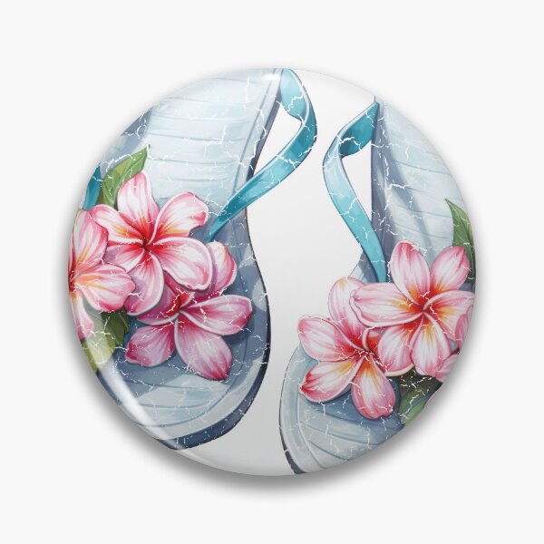 Item preview, Tropical Plumeria Flip Flops Summer Beach Vacation designed and sold by HeritageLineart.