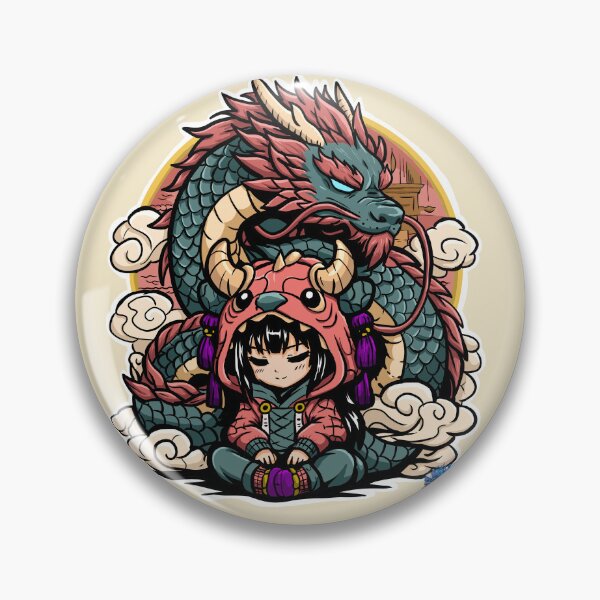 Item preview, Aiko and Tian - Chibi Girl and Japanese Dragon Guardian designed and sold by Lazarusltd.