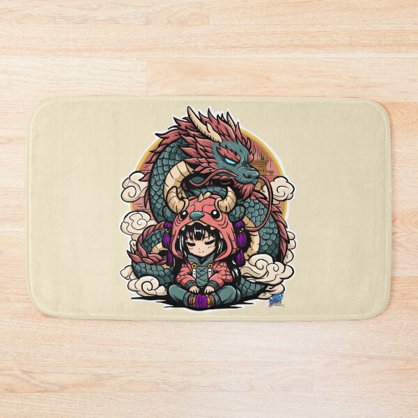 Item preview, Aiko and Tian - Chibi Girl and Japanese Dragon Guardian designed and sold by Lazarusltd.