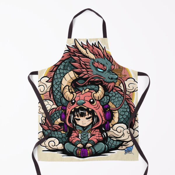 Item preview, Aiko and Tian - Chibi Girl and Japanese Dragon Guardian designed and sold by Lazarusltd.