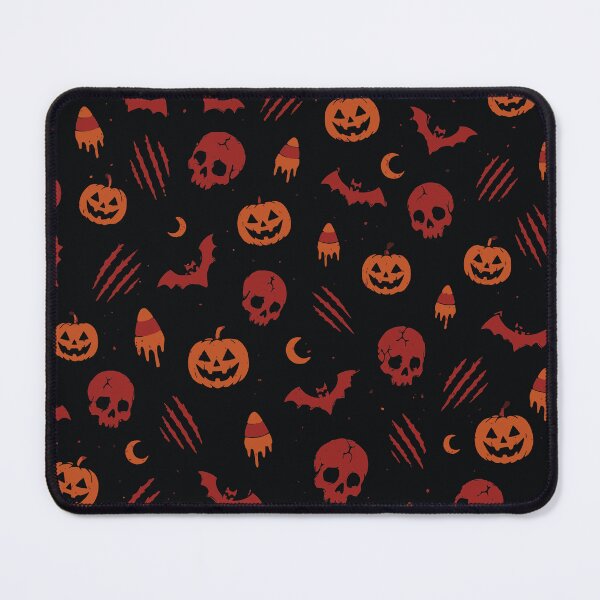 Item preview, Vintage Halloween Pumpkin Skull Bat Pattern designed and sold by Simon-Art-Land.