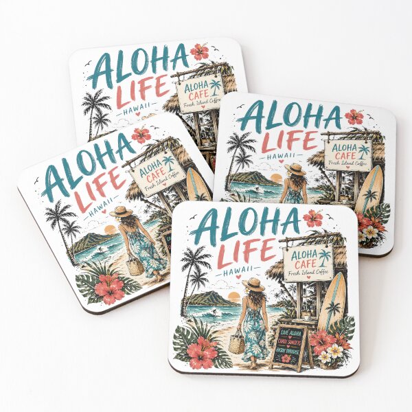 Item preview, Aloha Life Hawaii Beach Cafe Retro Vintage Travel Graphic T-Shirt | Tropical Island Coffee Lover Vacation Gift designed and sold by WearVerse440.