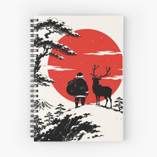 Item preview, Japanese Ukiyo-e Santa and Reindeer - Winter Mount Fuji Christmas Art designed and sold by arfindo-indra.