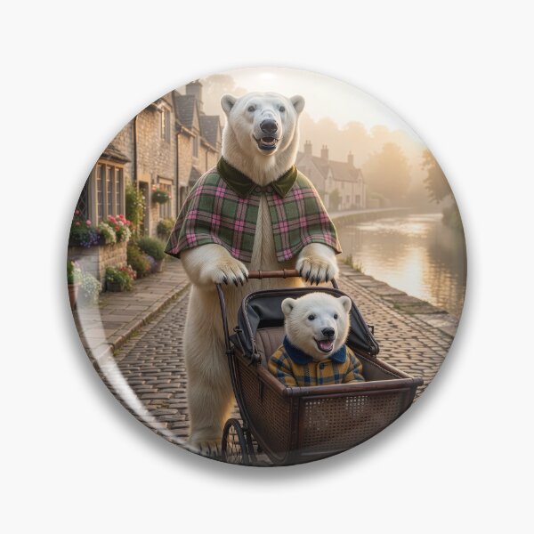 Item preview, Polar Bear Mom Takes Baby for a Stroller Ride designed and sold by Tridentulus.