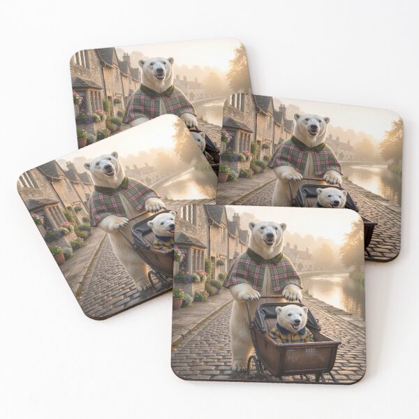Item preview, Polar Bear Mom Takes Baby for a Stroller Ride designed and sold by Tridentulus.