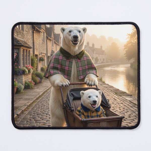 Item preview, Polar Bear Mom Takes Baby for a Stroller Ride designed and sold by Tridentulus.
