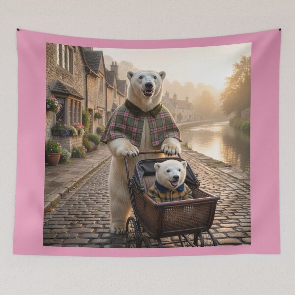 Item preview, Polar Bear Mom Takes Baby for a Stroller Ride designed and sold by Tridentulus.