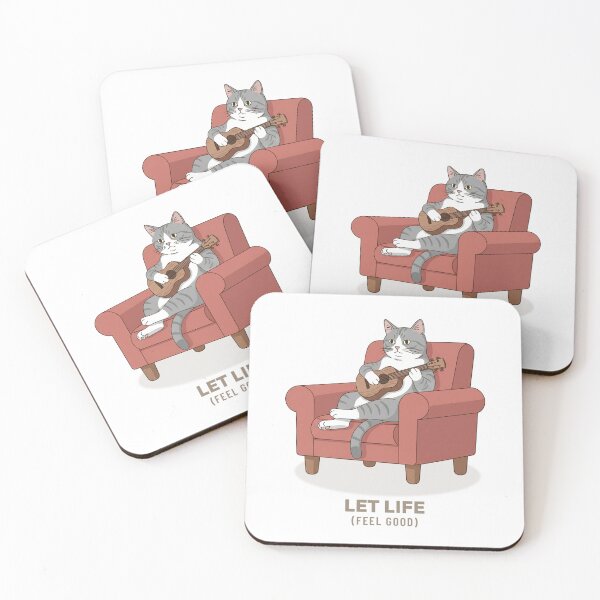 Item preview, Tabby Cat Playing Ukulele Vintage Illustration designed and sold by COZY VINTAGE animal.