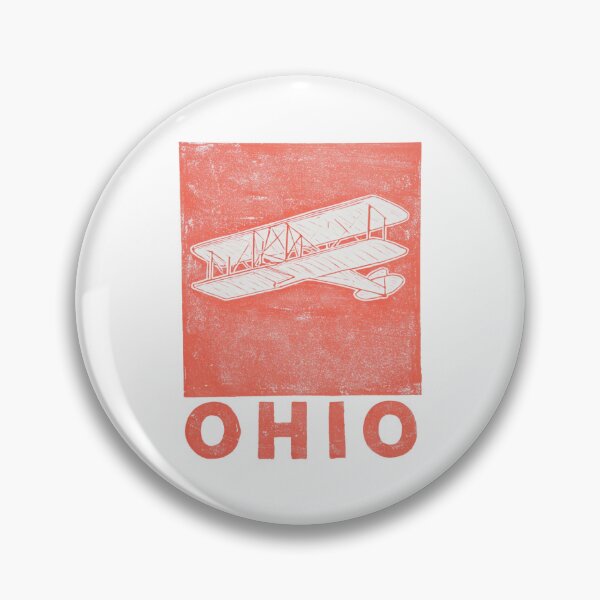 Item preview, Ohio Wright Flyer Biplane Block Print designed and sold by tiigerdad.