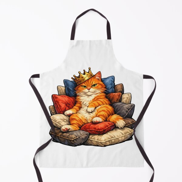 Item preview, Orange Cat King of the Couch – Royal Cushion Throne Illustration designed and sold by builtforyou.